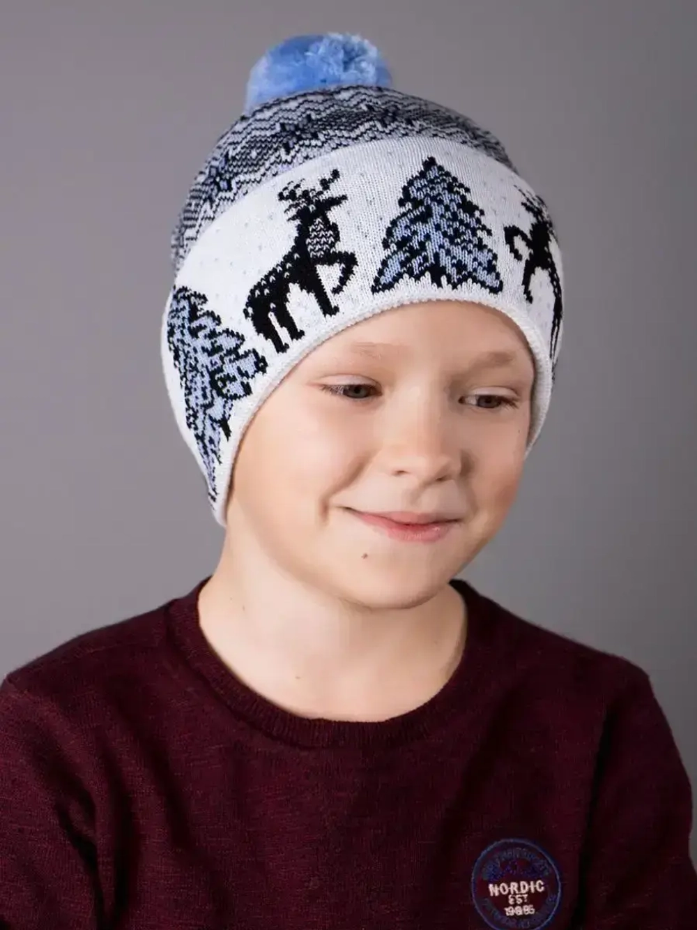 Шапка зимняя вязаная детская