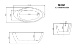 Ванна акриловая Lagard Teona lgd-tna-ts 172.5х79.5 белая,серебро