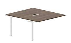 Составной стол на 2 рабочих места 138х156,6х75см (2 эргономичных выреза) - приставной элемент