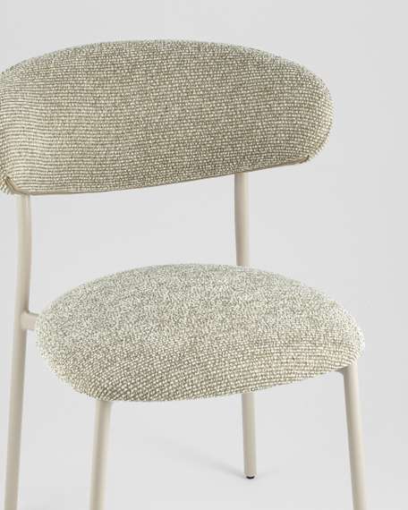 Стул обеденный Ayla бежево-зеленый кремовые ножки