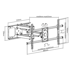 Кронштейн для телевизора наклонно-поворотный Ultramounts UM913