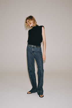 ZARA ТРИКОТАЖНЫЙ ТОП С ОТКРЫТОЙ СПИНОЙ, ЧЕРНЫЙ
