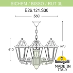 Уличный подвесной светильник Fumagalli SICHEM/RUT 3L E26.120.S30.AXF1R