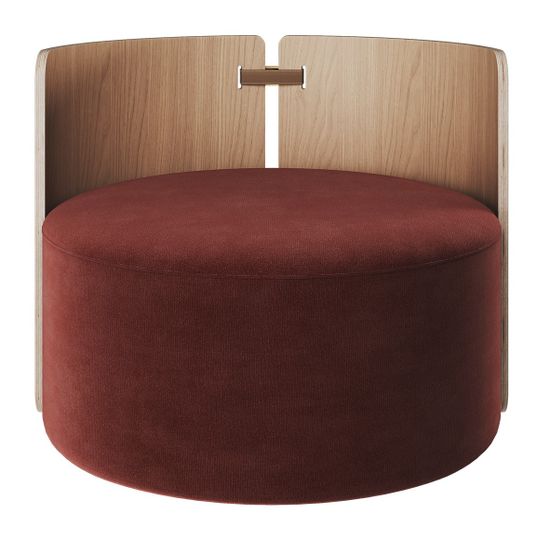 Кресло крутящееся Lagom 800 (бордовый FiberGuard, натуральный дуб)