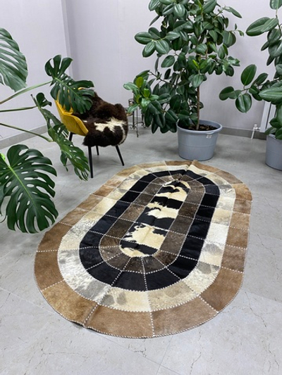 Ковер овальный натуральный Телячья шкура , 240х140