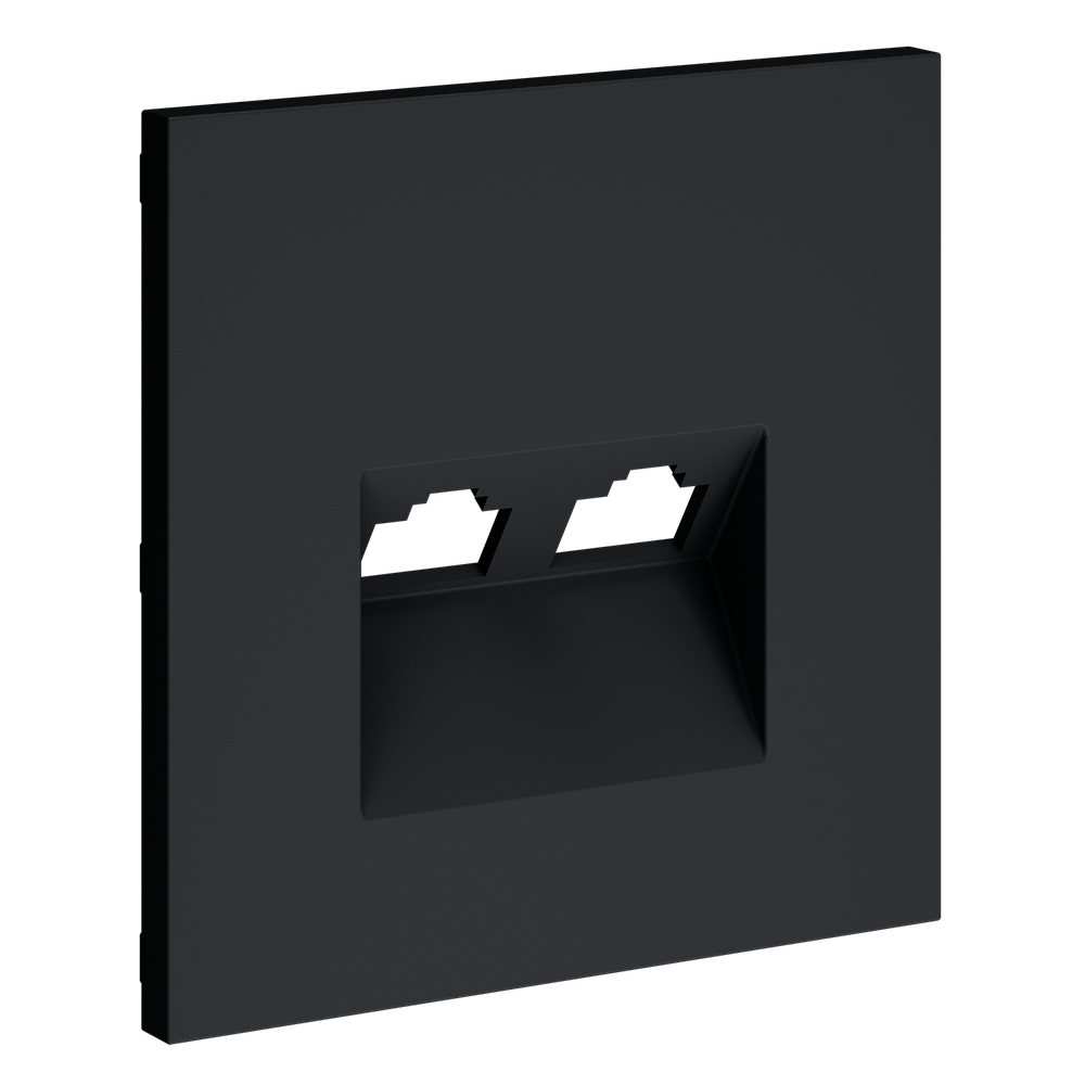 Накладка для розетки компьютерной двойной RJ45+RJ45 кат.6, S70 (графит)