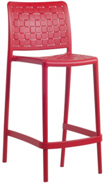 Стул пластиковый полубарный Papatya Fame-S Bar 65, красный