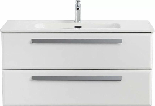 Тумба с раковиной Cezares ECO-CER-N 100 ECO-CER-N-1000-2C-SO-BL белая глянцевая