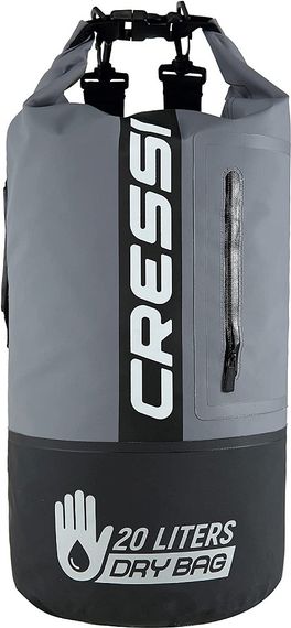 Герморюкзак Cressi Premium Back Pack с карманом на молнии 20 литров черно-серый