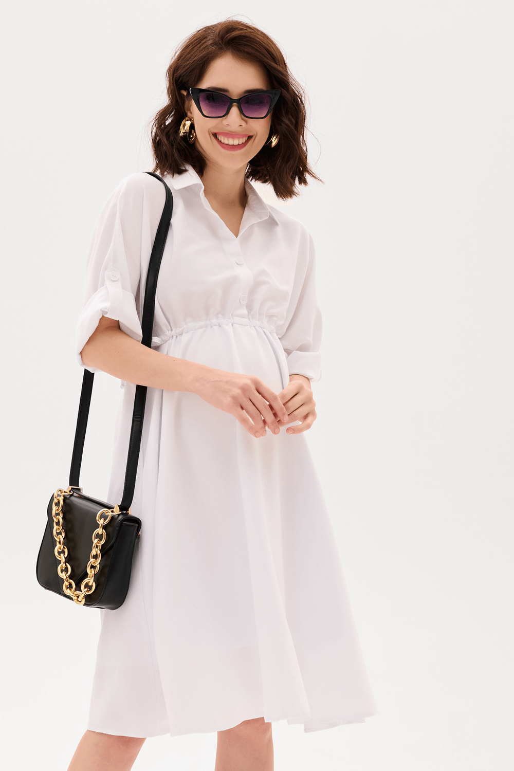 Платье - рубашка легкое для беременных и кормящих, размер 50