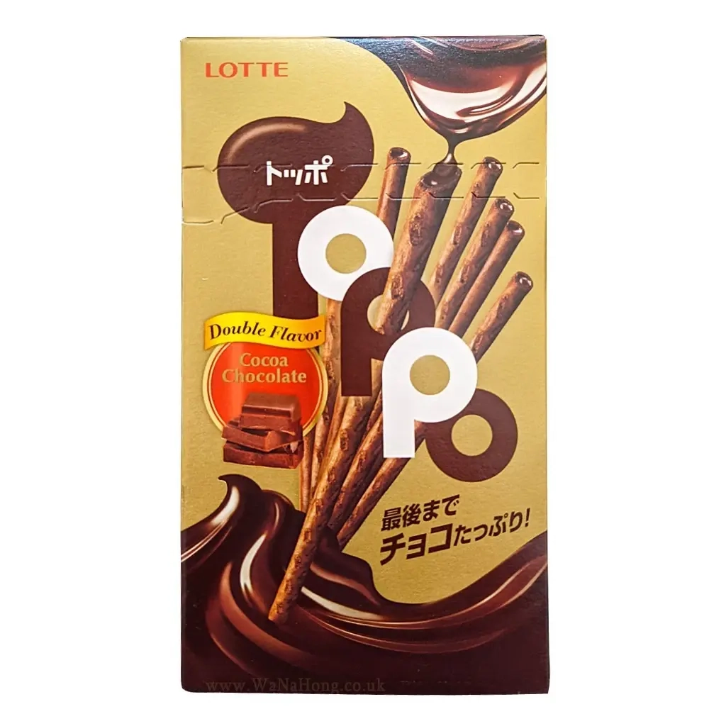 Палочки бисквитные ТОППО с какао начинкой Thai Lotte, 40 гр