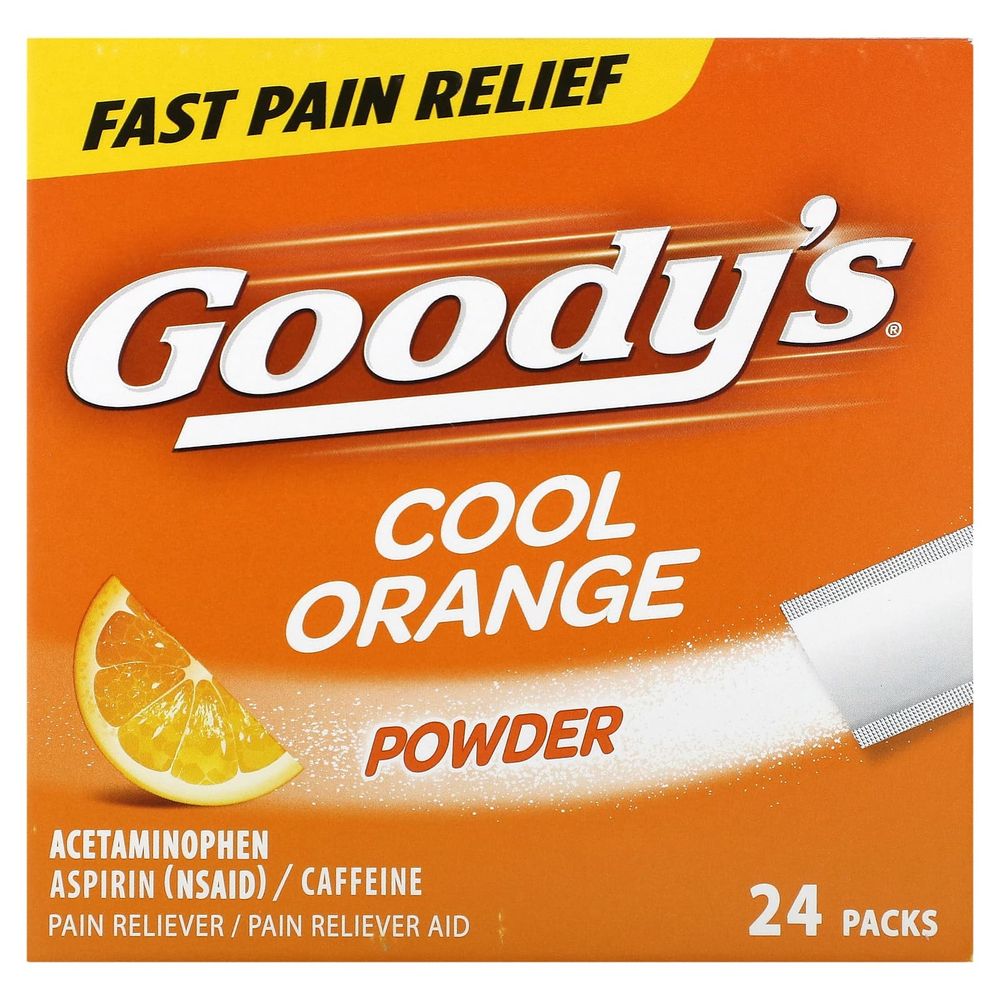 Goody's, порошок от головной боли, холодный апельсин, 24 пакетика