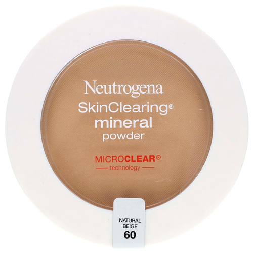 Neutrogena, Очищающая минеральная пудра, натуральный бежевый 60, 11 г (0,38 унции)