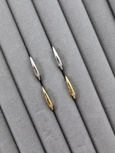 Швензы с маленьким фианитом, английский замок