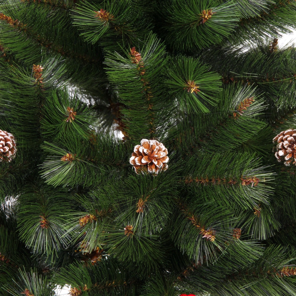 Елка «Венская» 240 см, ПВХ+Леска, ягоды и шишки (1498 веток)