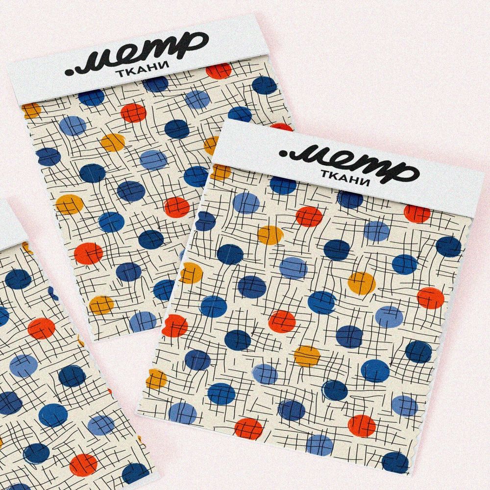 Ткань блэкаут разноцветный горох