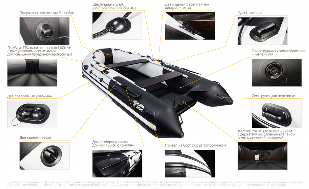 Ривьера-2900 НДНД компакт серый-синий + KAMISU T 9.8 BMS (комплект лодка + мотор)