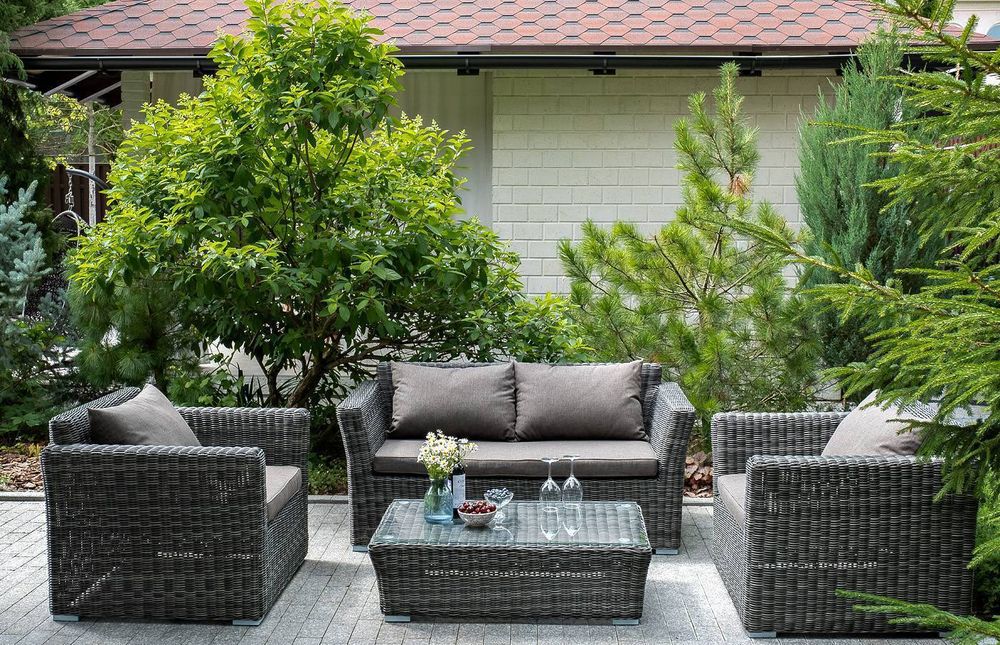 "Капучино" диван из искусственного ротанга двухместный, цвет графит