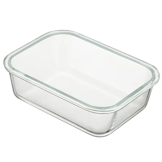 Набор стеклянных прямоугольных контейнеров с бамбуковыми крышками, 3 шт.