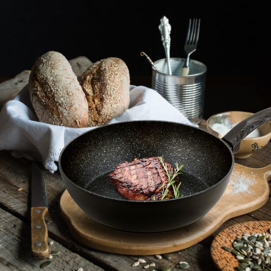 Сотейник 26 см. из кованного алюминия Kamille KM-4135 с мраморным покрытием