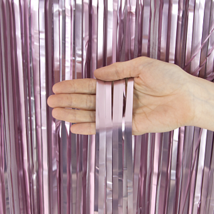 Занавес Дождик Розовый Матовый металл 100*200 см.