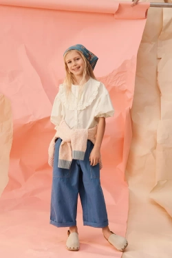 ZARA РУБАШКА С ВОЛАНАМИ И ЦВЕТОЧНОЙ ВЫШИВКОЙ — LIMITED EDITION, ЭКРЮ
