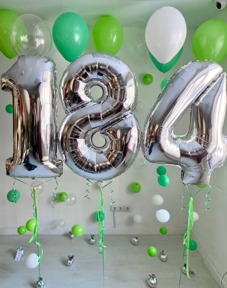 Воздушные шары на корпоратив СБЕРБАНК зеленый/белый пузыри №4107