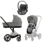 Коляска Cybex Priam IV Rosegold complete Cloud T Mirage Grey Plus Base T 3 в 1 Mirage Grey