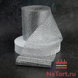 Лента декоративная «Серебряные стразы»