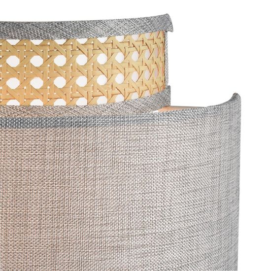 8043/1W MODERNI LN26 338 черный/серый/бежевый, металл/текстиль/ротанг Бра Е27 1*60W 220V LAUNA