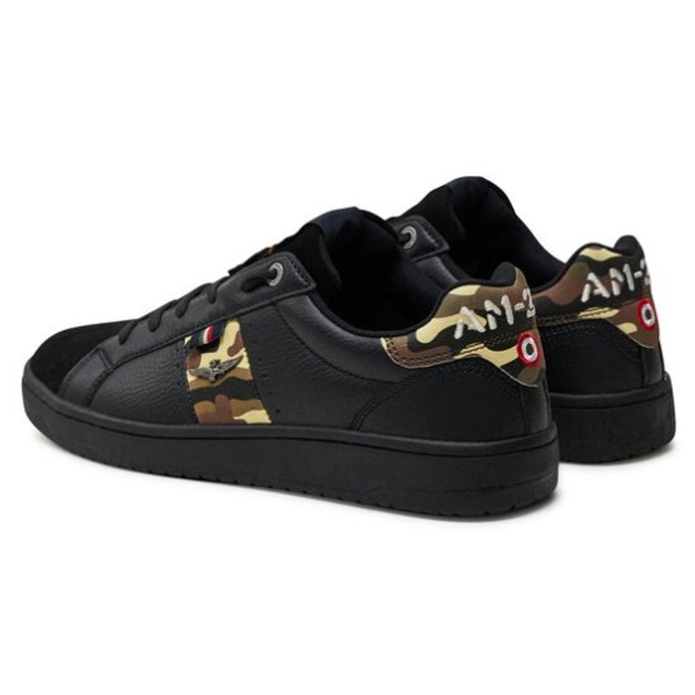 Кеды муж. AERONAUTICA 211 черный база лого камуфляж вставки