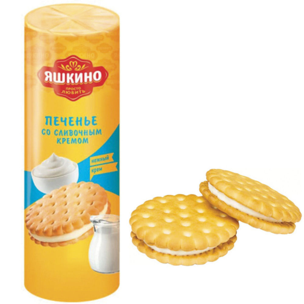 Печенье затяжное со сливочным кремом Яшкино 190 гр