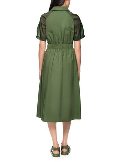 Marc Cain Платье в стиле милитари с полупрозрачными рукавами