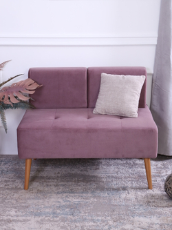 Диван "Twist" антивандальный велюр Lilac/натурал. Для кухни, прихожей, салона красоты, офиса. 100х67х80 см