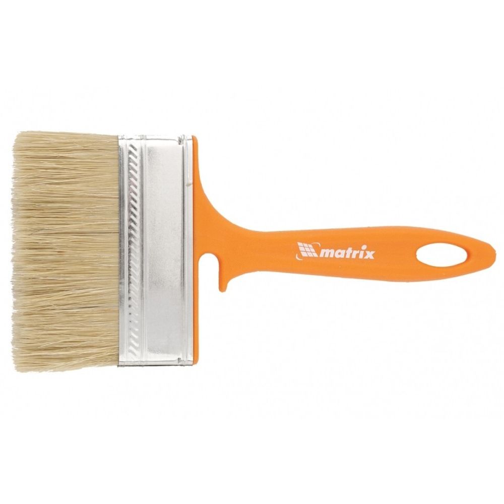 Кисть флейцевая для фасадных работ, 100х12 мм, натуральная щетина, пластиковая рукоятка// Matrix 83392