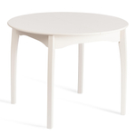 Стол DIAMANTE круглый бук, мдф, шпон дуба, 100 х 100+30 х 75 см, Ivory white