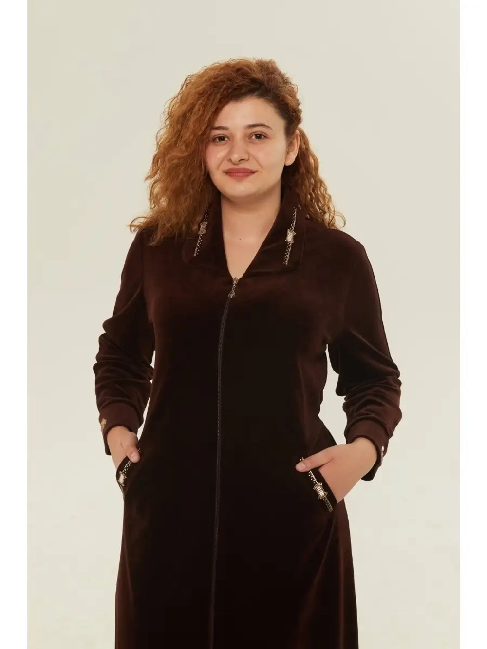 Халат домашний теплый на молнии