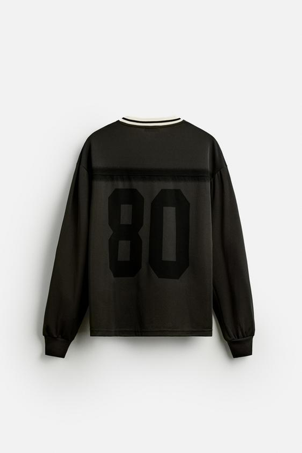 ZARA ФУТБОЛКА В СТИЛЕ РЕТРО, ЧЕРНЫЙ