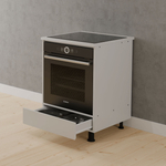 Кухонный модуль напольный под духовой шкаф 60 см Валенсия без столешницы, на ножках, белый