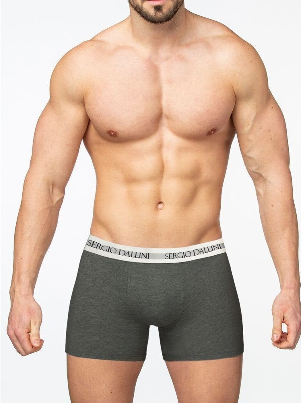 Трусы-боксеры из плотного хлопкового полотна (Размер: XXL) (Цвет: темно-серый)