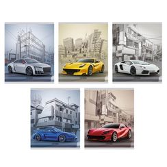 Тетради А5 48л. Скрепка. Линия-Спортивные машины