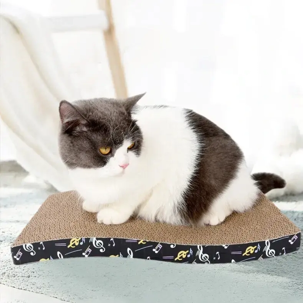 Когтеточка - лежанка для кошек «МУРРРЛЫКА», волна, 43*21*4см