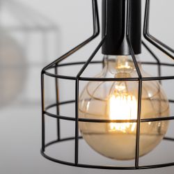 Светильник подвесной (подвес) ЭРА PL9 BK металл, E27, max 60W, высота плафона 230мм, подвеса 800мм, черный | Подвесы в стиле LOFT