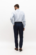 Linen trousers in dark blue