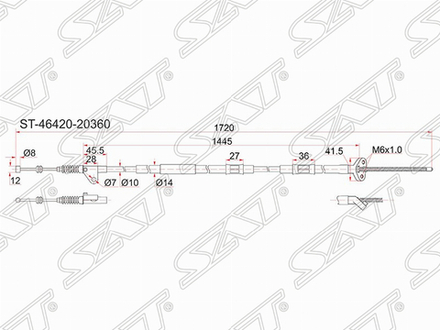 Трос ручника SAT ST-46420-20360