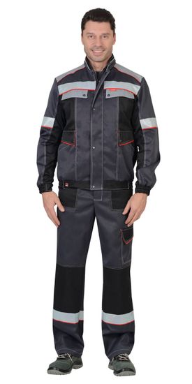 Костюм "Сириус-Полином" полукомбинезон (т.серый/черный/красный)