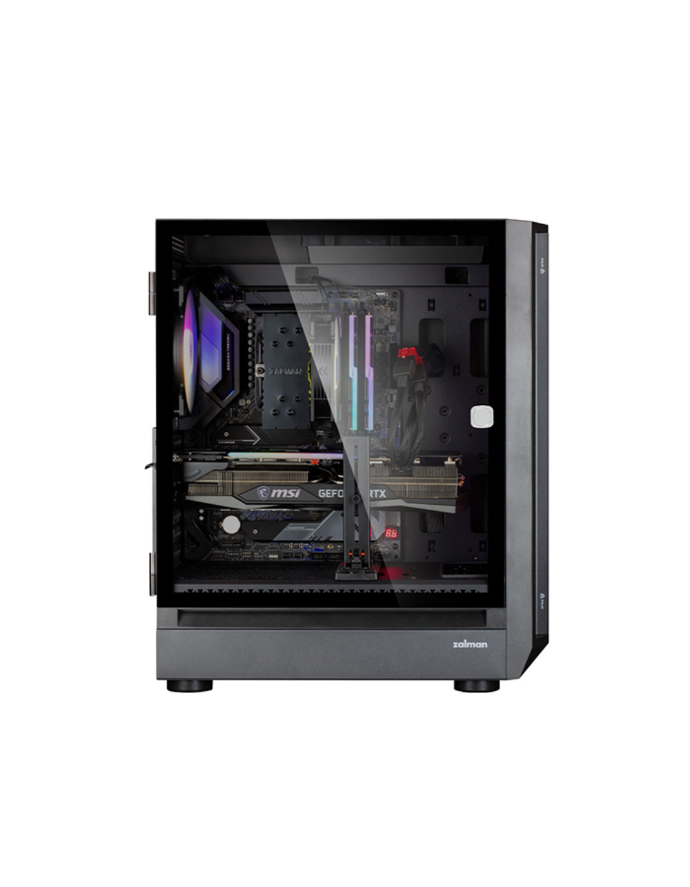 ZALMAN i6, EATX, BLACK, FRONT MESH, WINDOW, 2x3.5", 3x2.5", 1xUSB2.0, 1xUSB3.0, 1xUSB Type C, FRONT 3x140mm RGB LED, REAR 1x140mm RGB LED