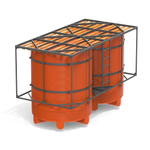 Емкости в кассетах для перевозки воды и жидких удобрений, КАС Полимер-Групп V 6000 КАС двойная с дерев.полом 12000 л. вертикальная (3930x1980x2497см;оранжевый) - арт.559081