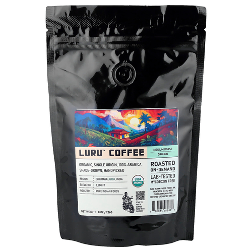 Pure Indian Foods, Luru™, кофе, молотый, средней обжарки, 226 г (8 унций)