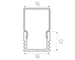 Профиль накладной алюминиевый LC-LP-1216-2 Anod